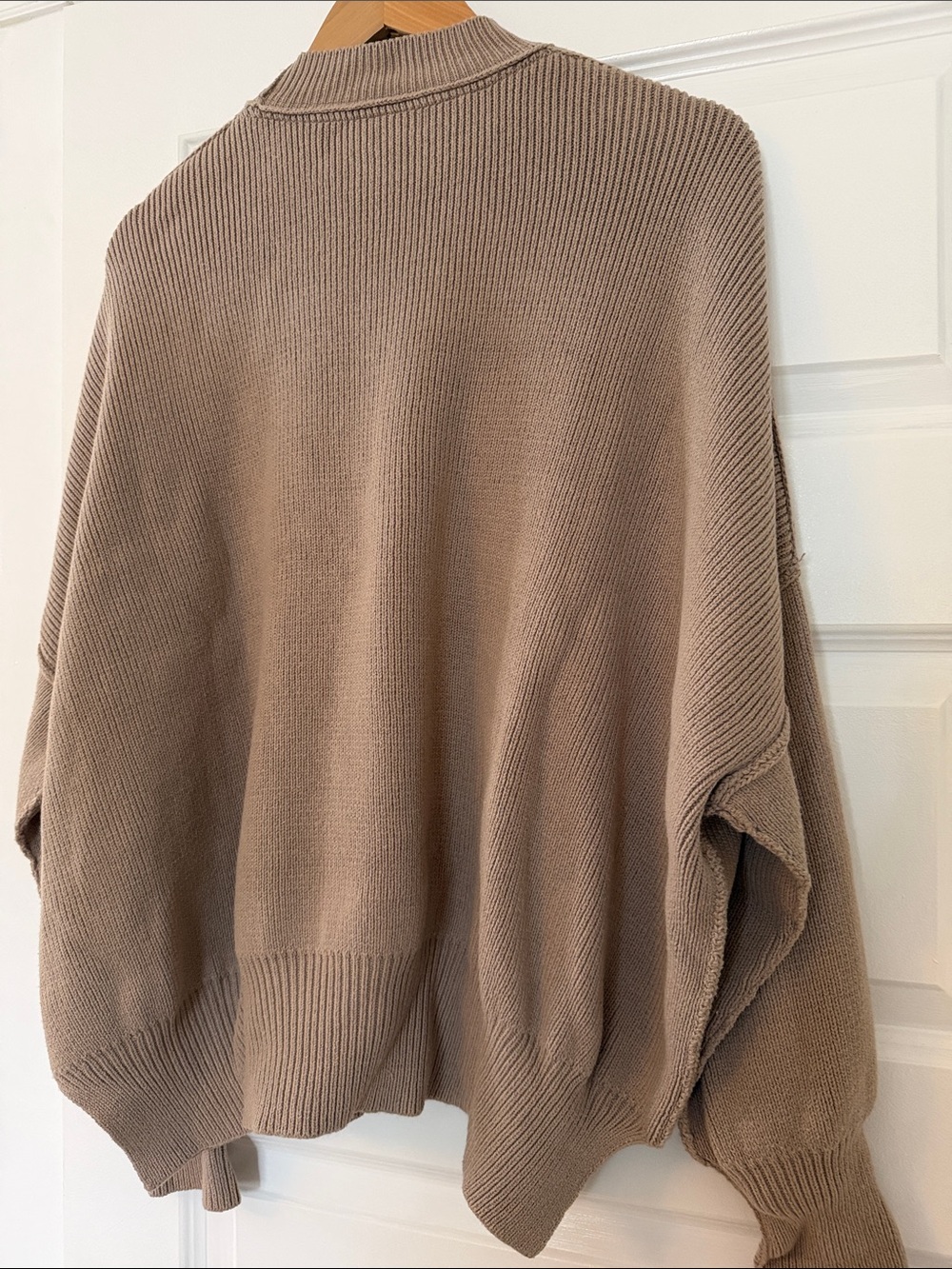 Free People Cozy Taupe Mock Neck Sweater - Picture 5 of 5